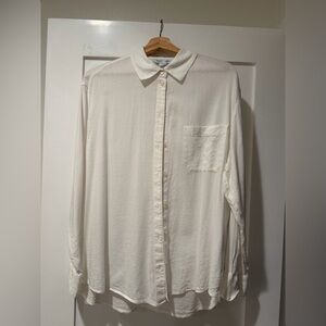 Old Navy White Button-Up Long Sleeve Shirt.